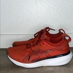 Asics Men’s Gel- Nimbus 25 Orange Running Sneakers with White Sole